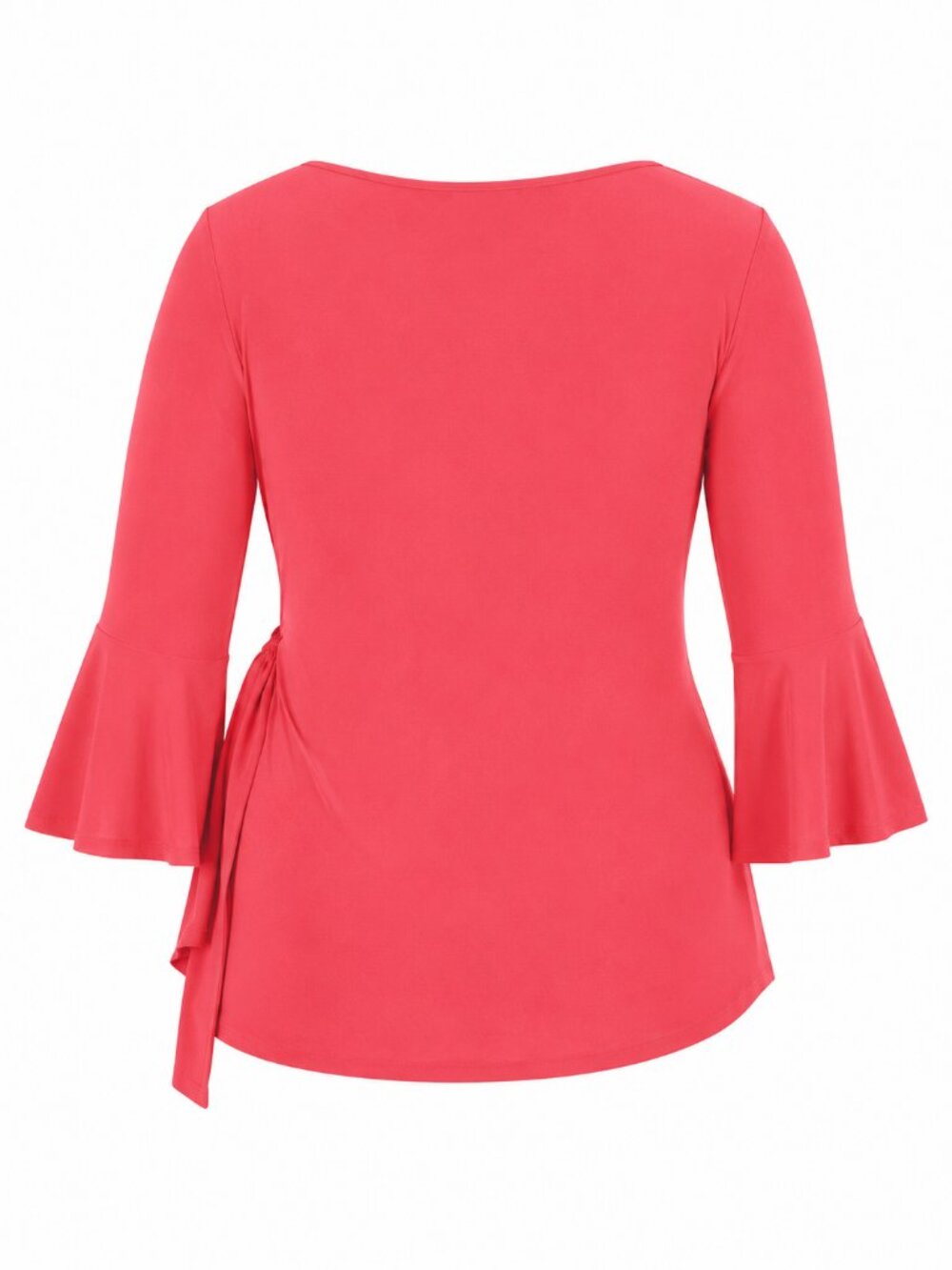 NY Collection Plus Size Cayenne Bell Sleeve Side Tie Top 2X NWT - Picture 6 of 6